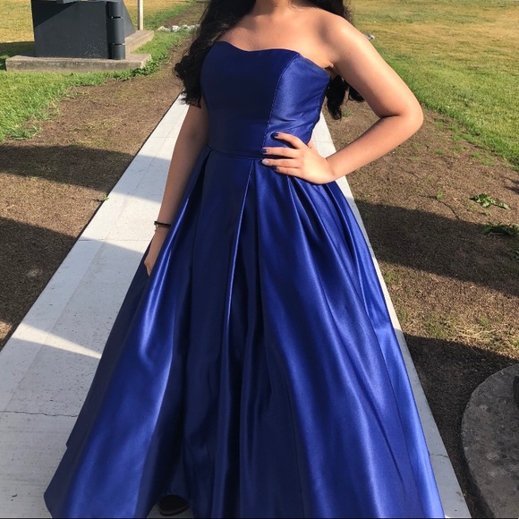 Royal Blue High-Low Gown - Picture 2 of 2